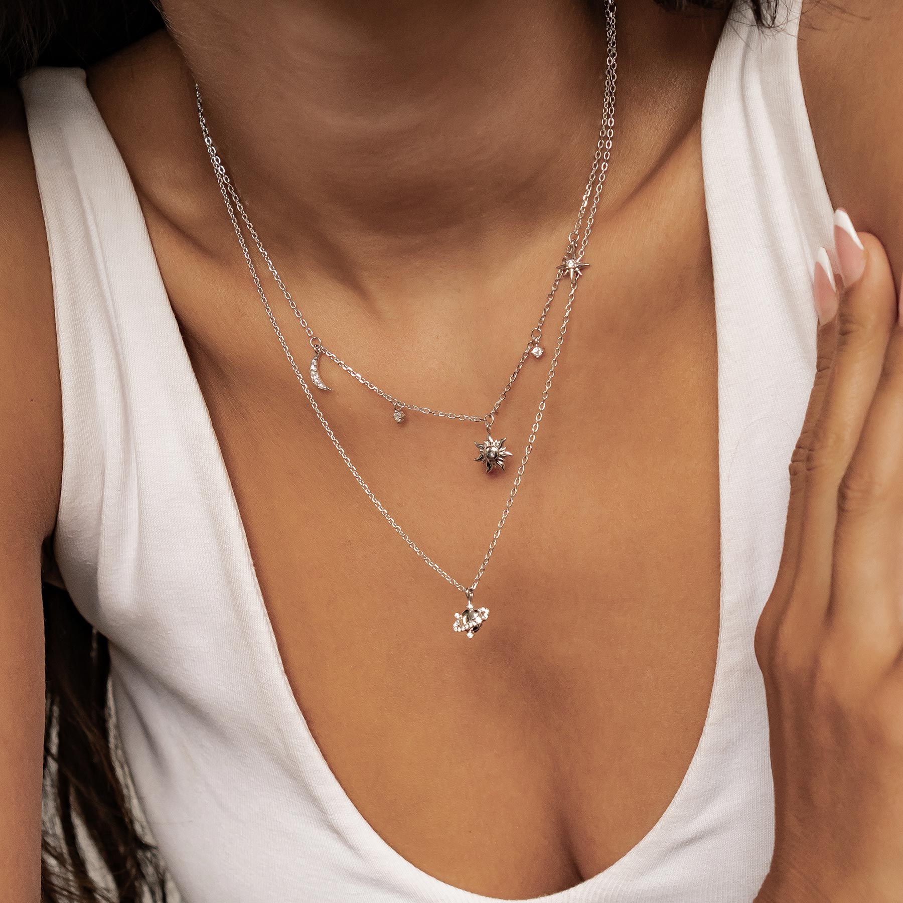 Starry Sky Necklace Set Sterling Silver